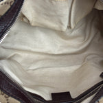 Gucci GG Leather Trim Canvas Techno Boston Handbag