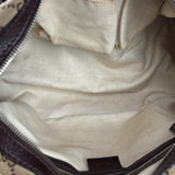 Gucci GG Leather Trim Canvas Techno Boston Handbag