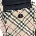 Burberry Black/Beige Saffiano Leather Trim Nova Check Hobo Bag