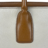 Miu Miu Beige/Brown Bicolor Leather Madras Handbag