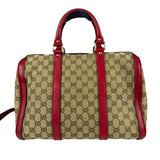 Gucci Beige/Red Leather GG Joy Boston Two-Way Bag