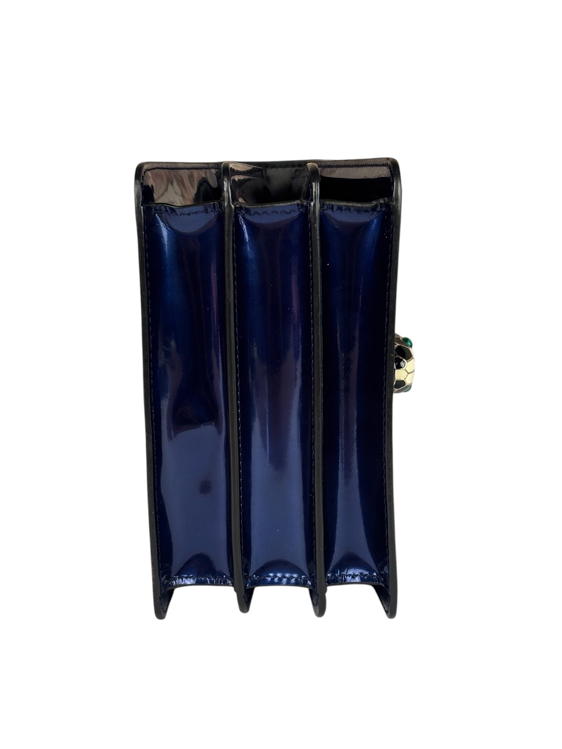 Bvlgari Shiny Blue Patent Leather Serpenti Forever Two-Way Bag