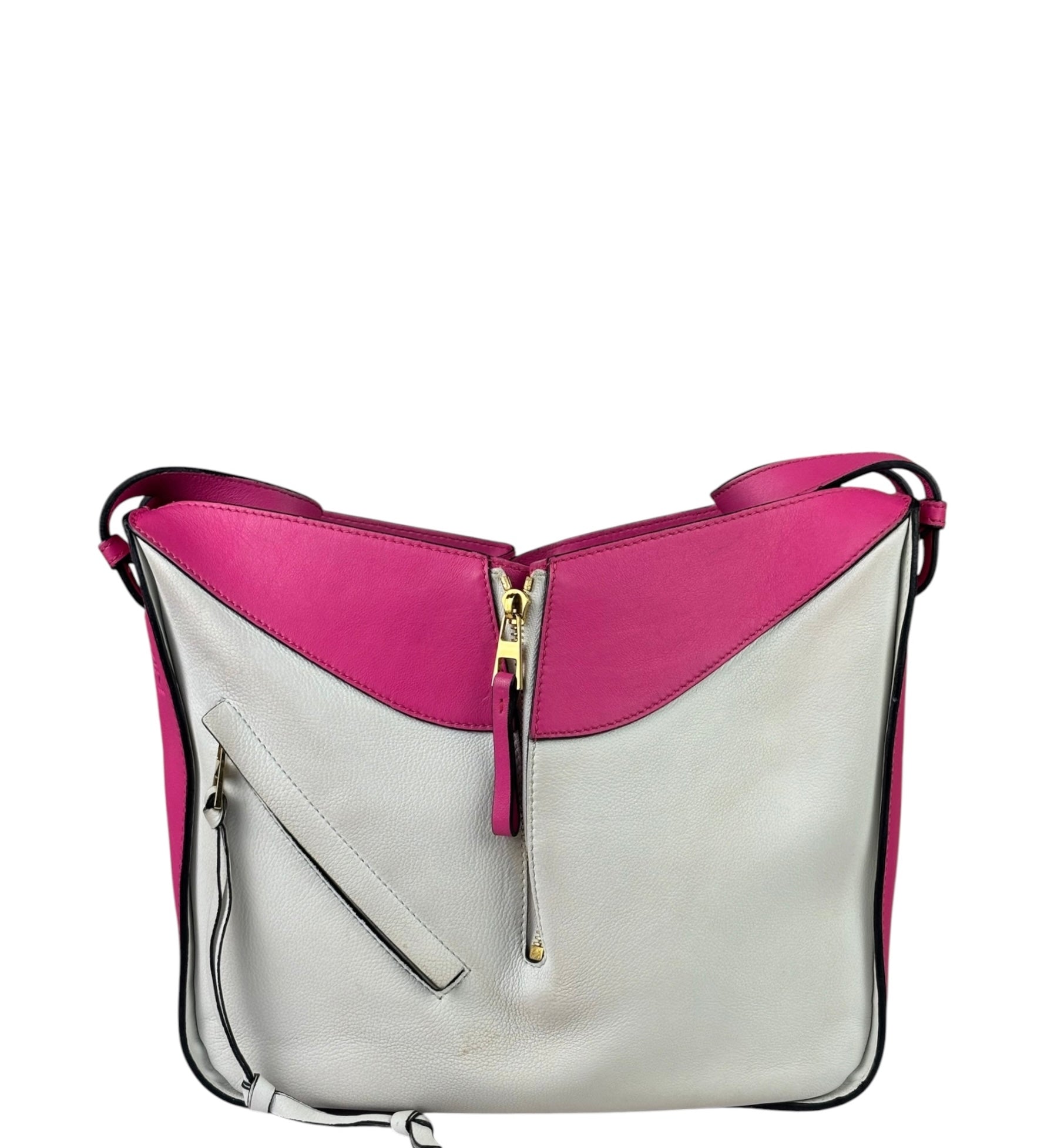 Loewe Pink/White Leather M Hammock Bag