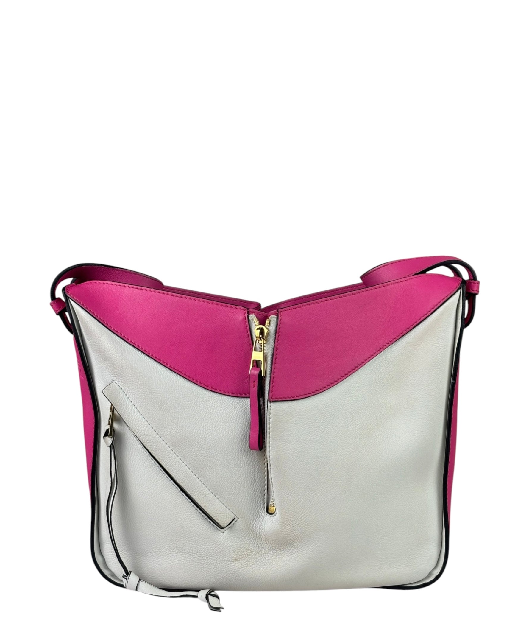 Loewe Pink/White Leather M Hammock Bag