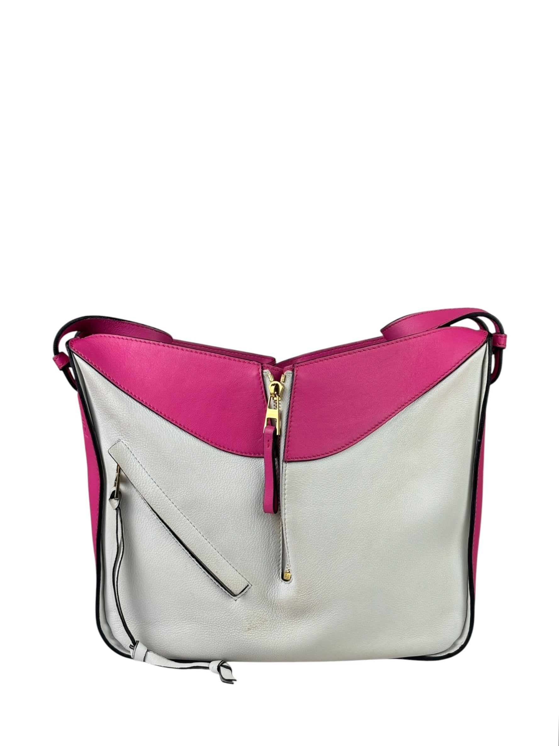 Loewe Pink/White Leather M Hammock Bag