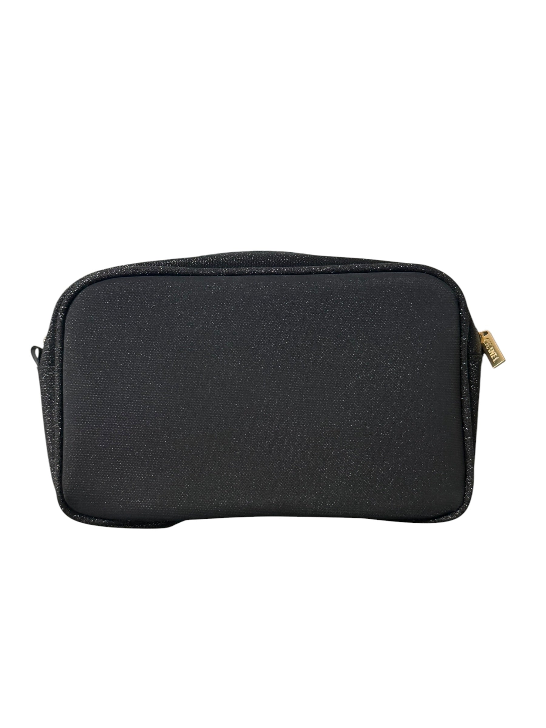 Chanel Beauty Line Shiny Black Cosmetic Pouch