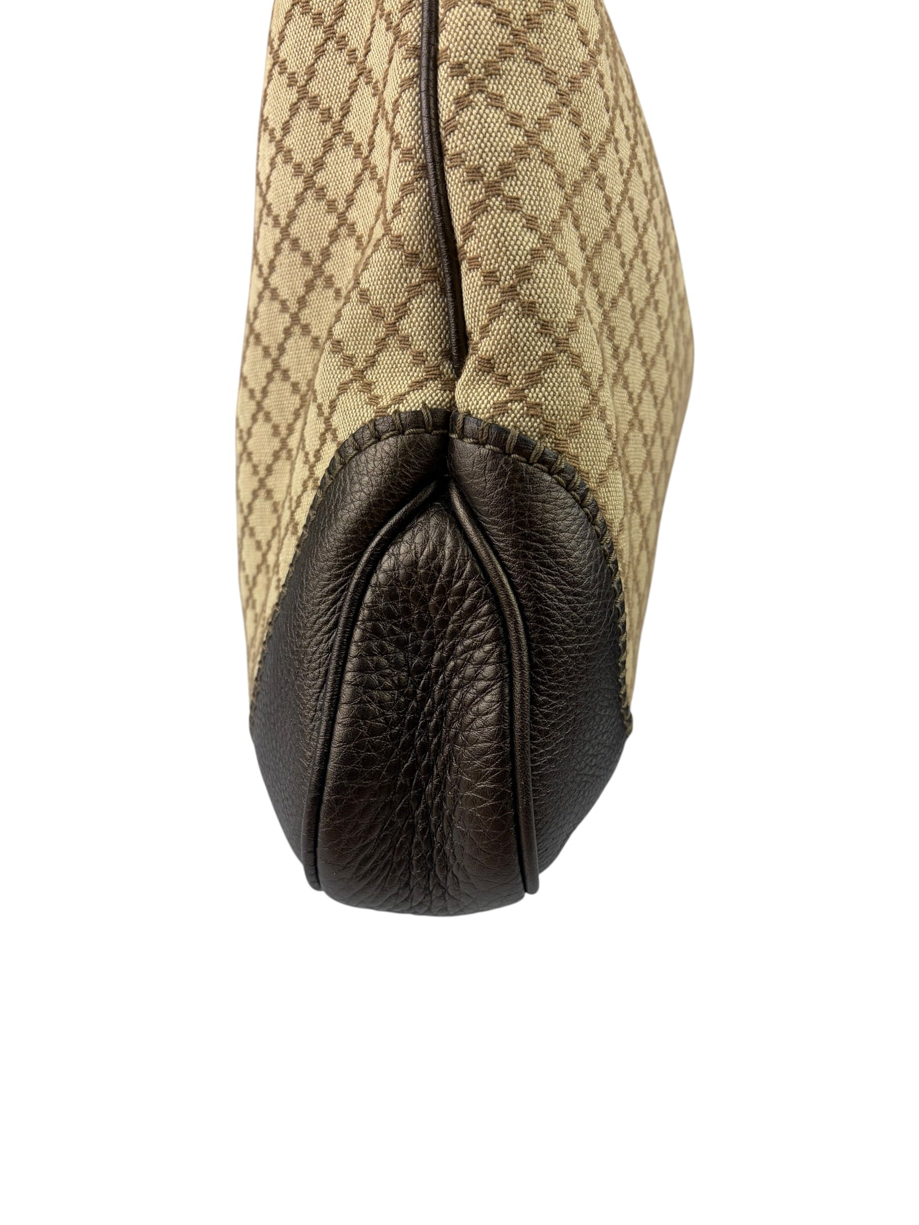 Gucci Brown Leather Trim Jackie 1961 Hobo Bag