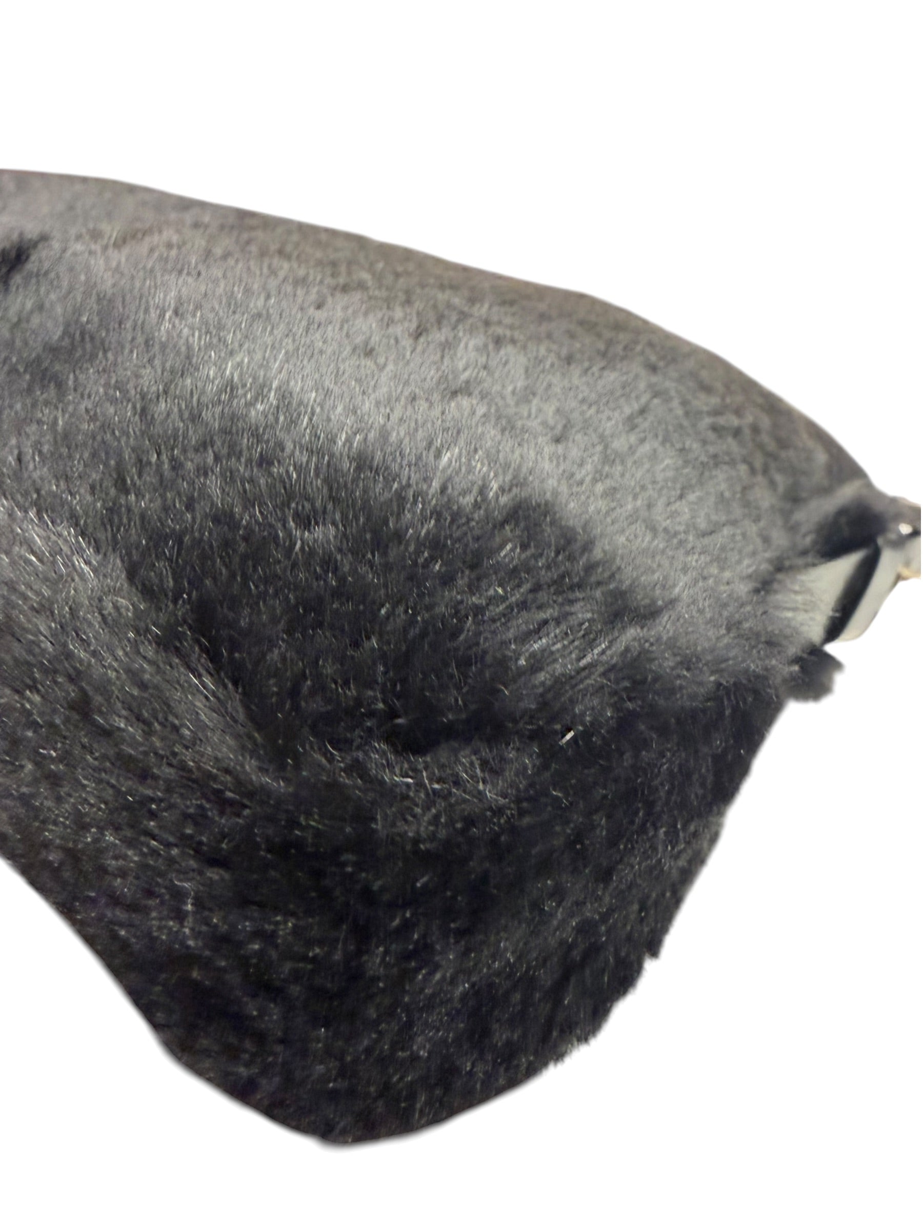 Fendi Black Shearling/Leather Trim Baguette