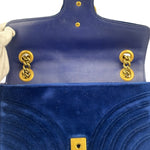 Gucci GG Blue Velvet Marmont Chain Shoulder Bag