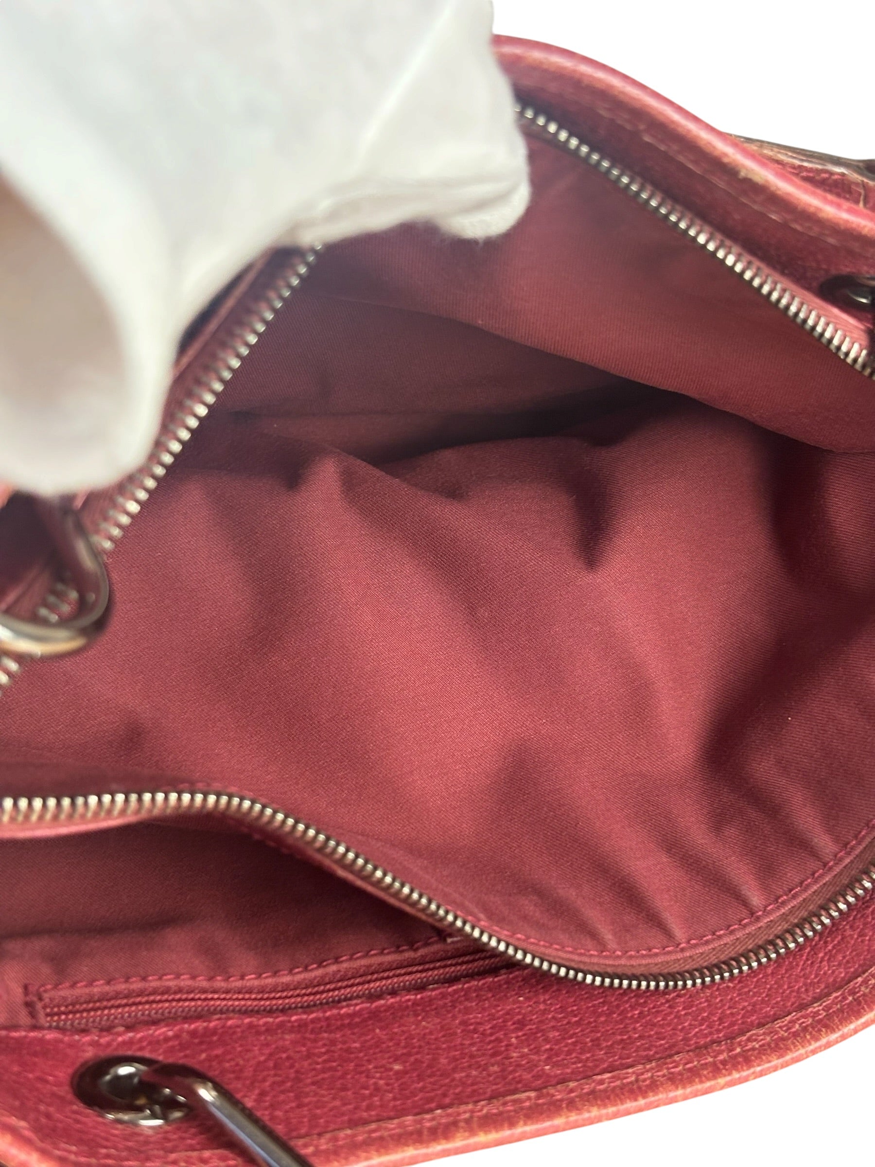 Gucci Vintage GG Canvas Pink Trim Shoulder Bag