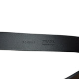 Prada Silver Emblem Leather Belt