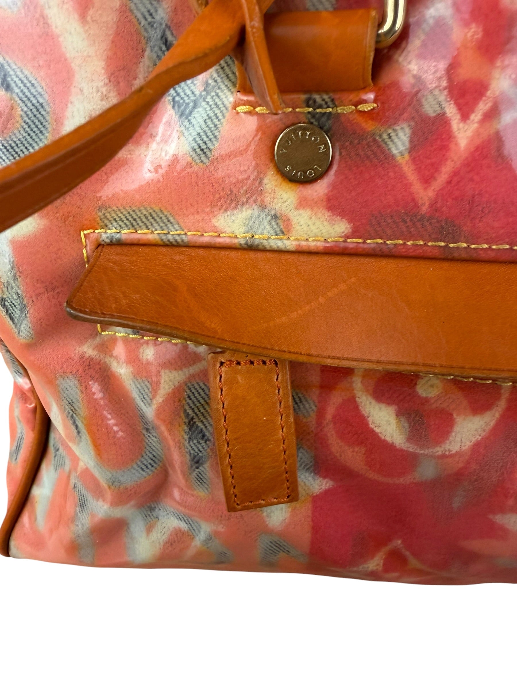 Louis Vuitton Richard Prince Orange Vinyl Canvas Monogram Hand Bag PM
