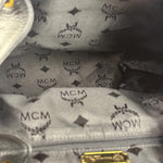 MCM Vintage Black Leather Studded Drawing Backpack