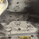 MCM Vintage Black Leather Studded Drawing Backpack