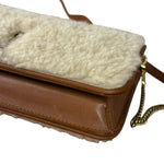 Saint Laurent Shearling/Leather Mini Flap Shoulder Bag