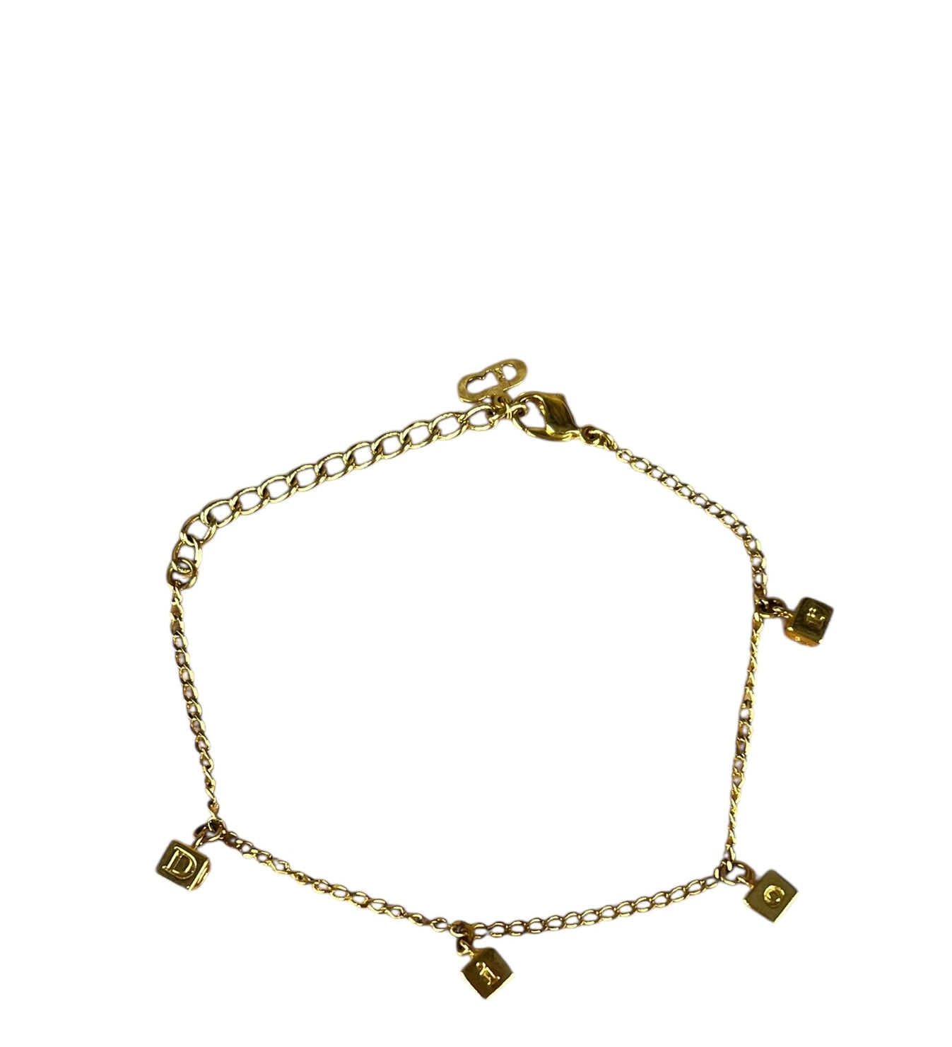 Dior Goldtone Letter Block Bracelet