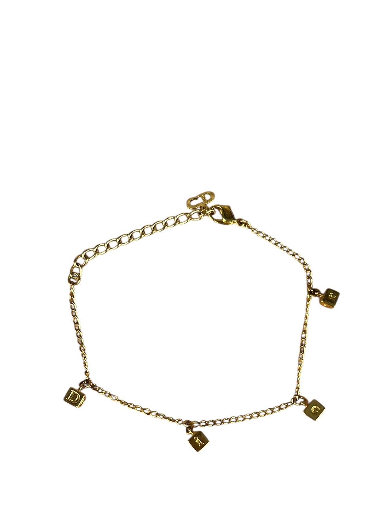 Dior Goldtone Letter Block Bracelet