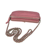 Chanel Pink Quilted Leather Zip Wallet on Chain Bag 2018