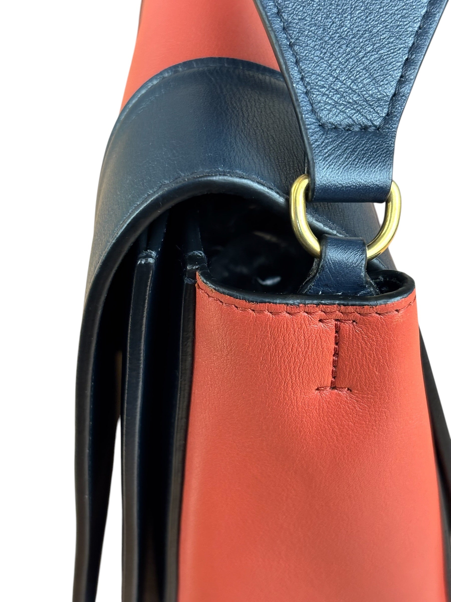 Celine Bicolor Leather Medium Frame Crossbody Bag