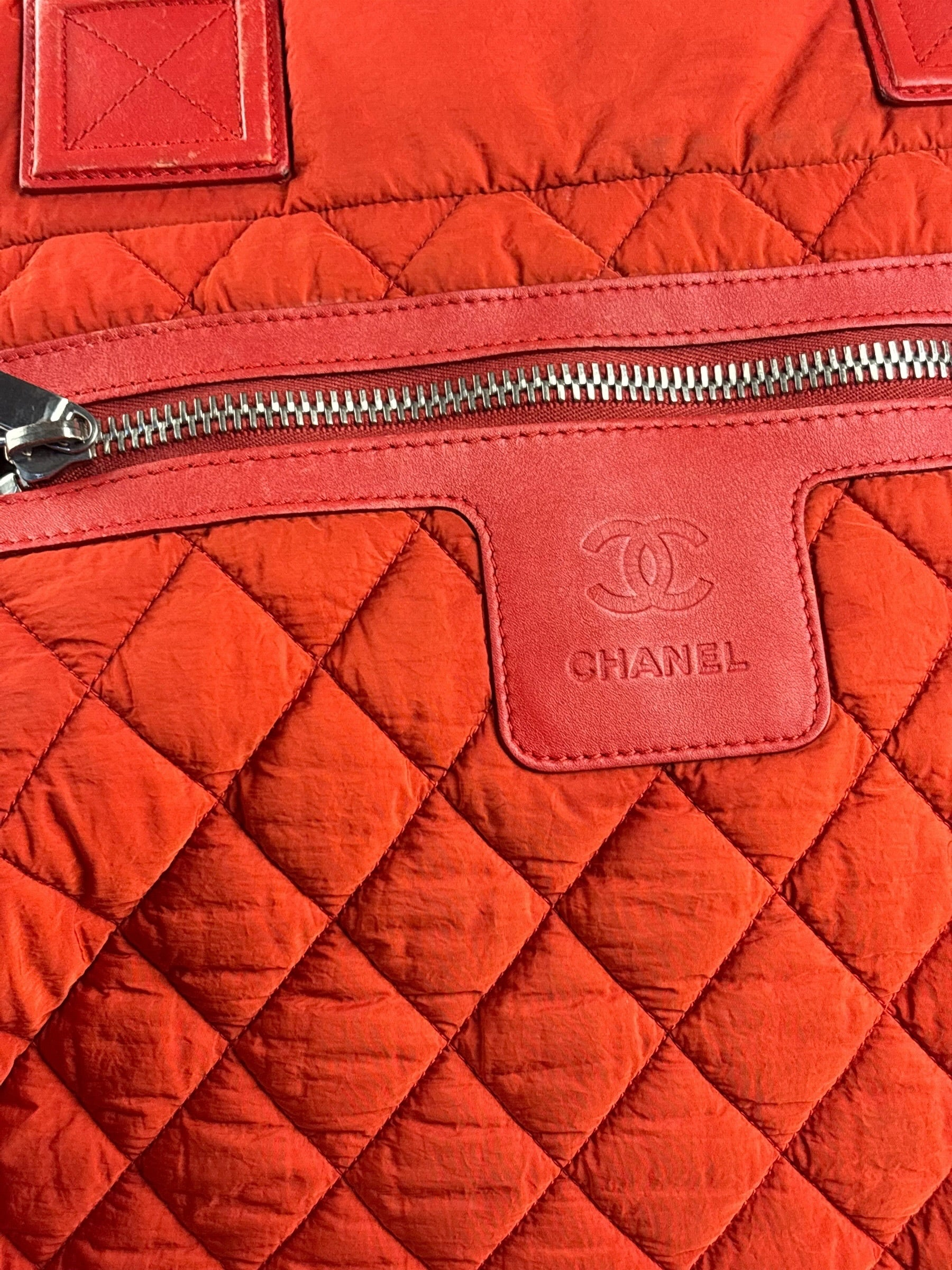 Chanel Red Nylon Coco Cocoon Tote Bag 2009