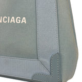 Balenciaga Light Blue Leather Trim Cabas XS Tote Bag