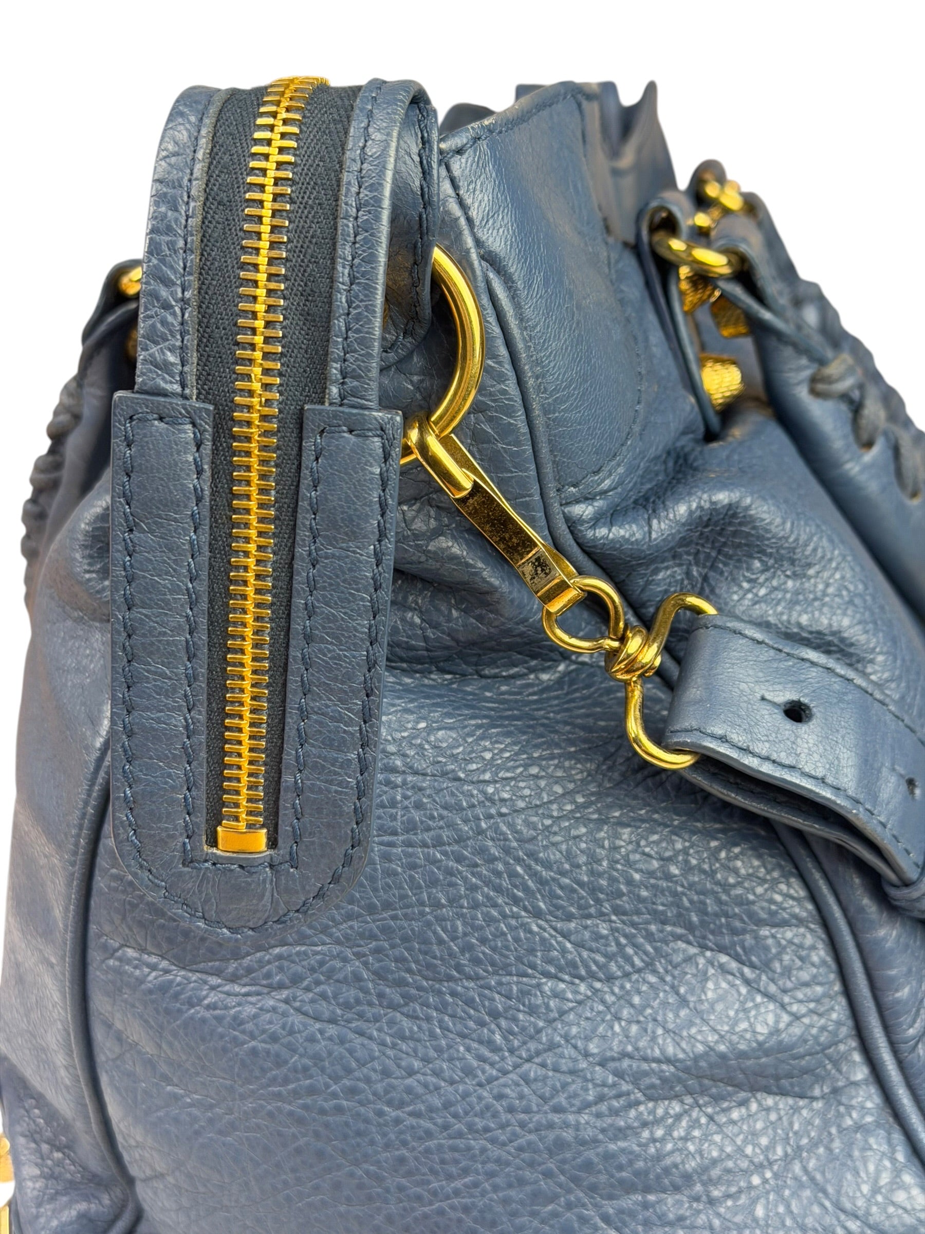 Balenciaga Mist Blue Leather Sunday City Bag
