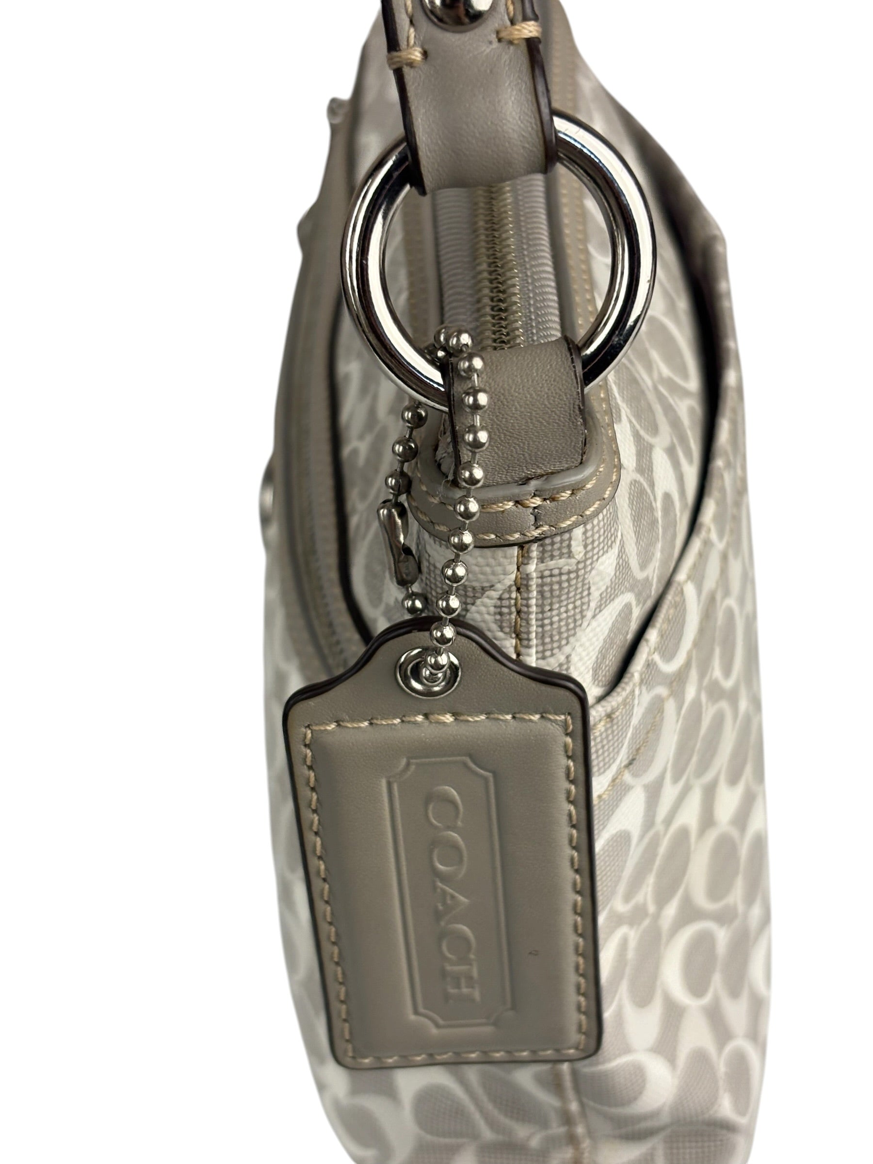 Coach Grey Patent Leather Signature Crossbody