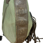Chanel Olive Green/Brown Leather Trim Interlocking Ring Strap Hobo Bag 2003