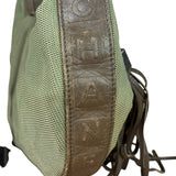 Chanel Olive Green/Brown Leather Trim Interlocking Ring Strap Hobo Bag 2003
