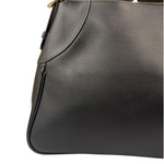 Gucci Black Leather GG Emblem Hobo Bag