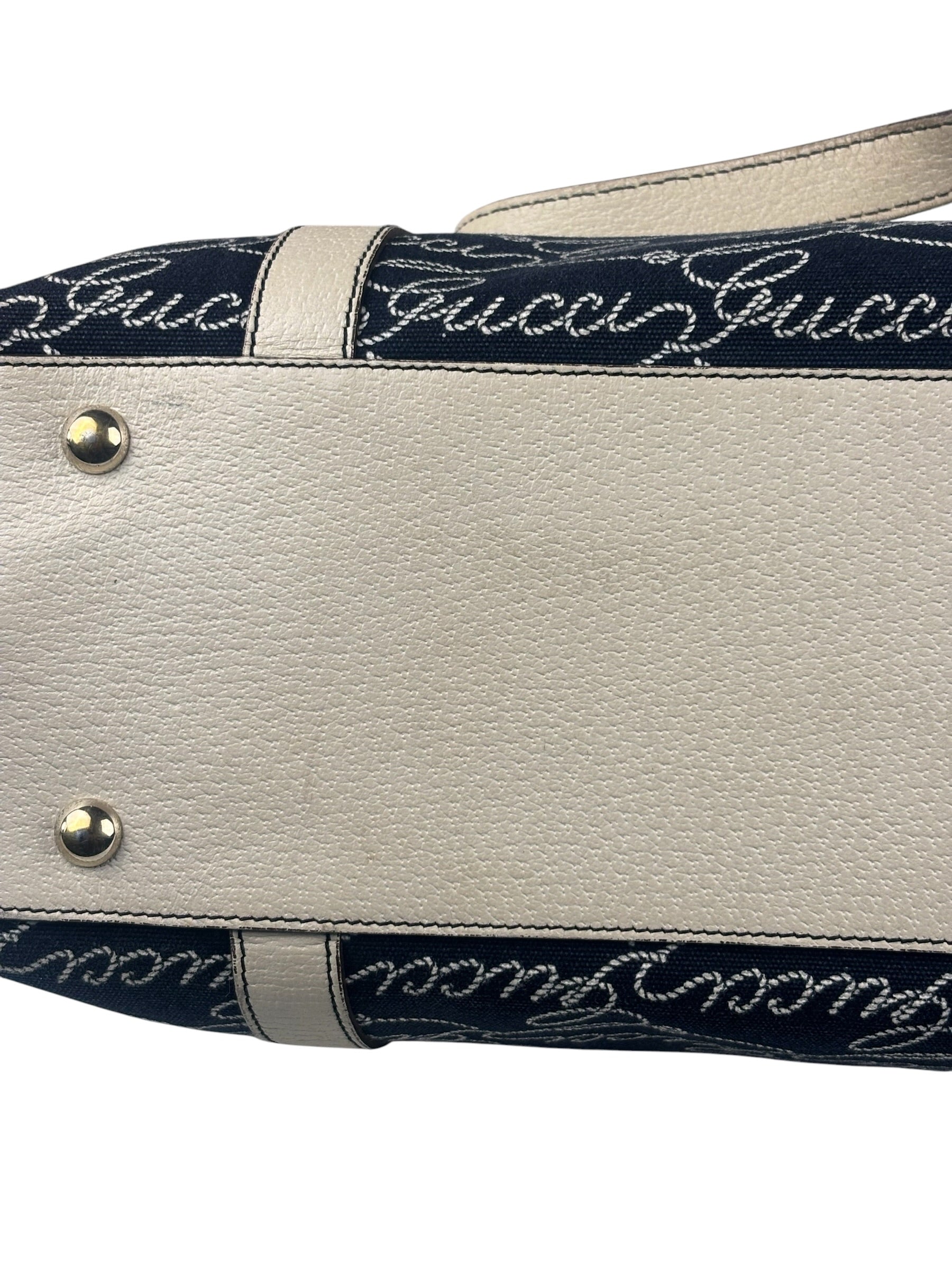 Gucci Western Logo Denim Abbey Zip Tote