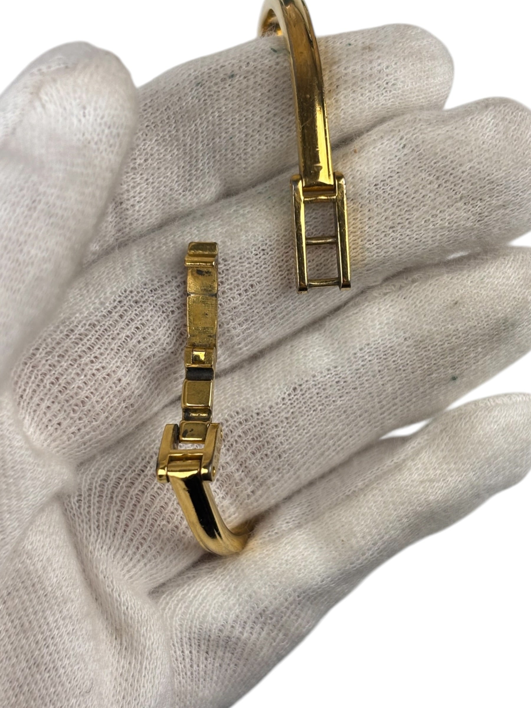 Gucci Vintage Gold-Toned Bangle Interchangeable Bezel Rings Watch