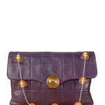 Chanel Purple Lambskin Ball Button Flap 2001