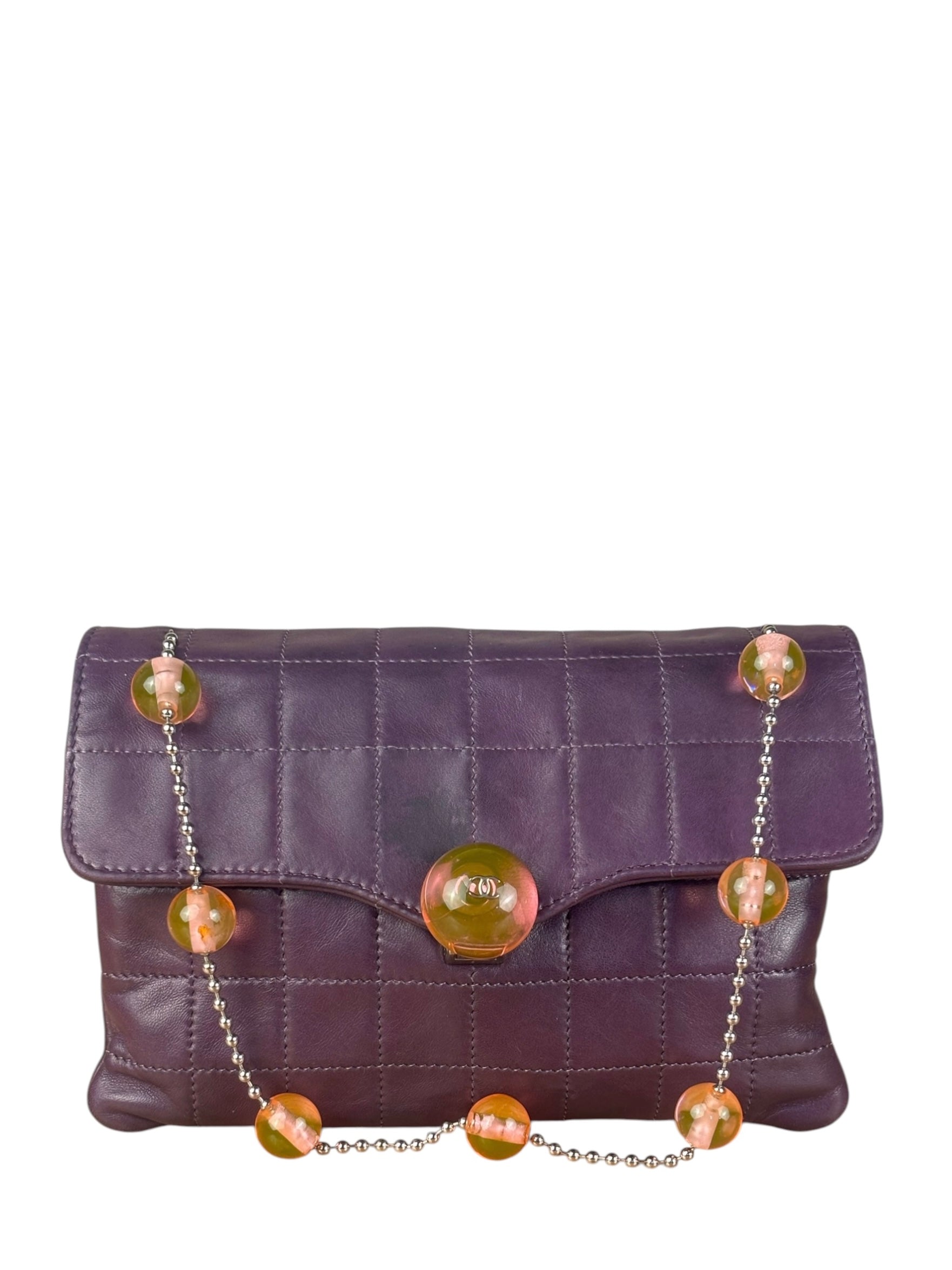 Chanel Purple Lambskin Ball Button Flap 2001