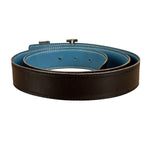 Hermes Tuareg H Solid Silver Buckle Black/Blue Belt