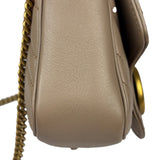 Gucci Pink Beige Leather Marmont Mini Shoulder Bag