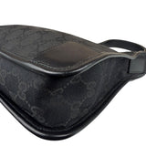 Gucci Black Canvas Leather Trim Shoulder Bag