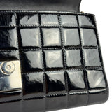 Chanel Black Patent Leather Chocolate Bar Flap Bag 2000