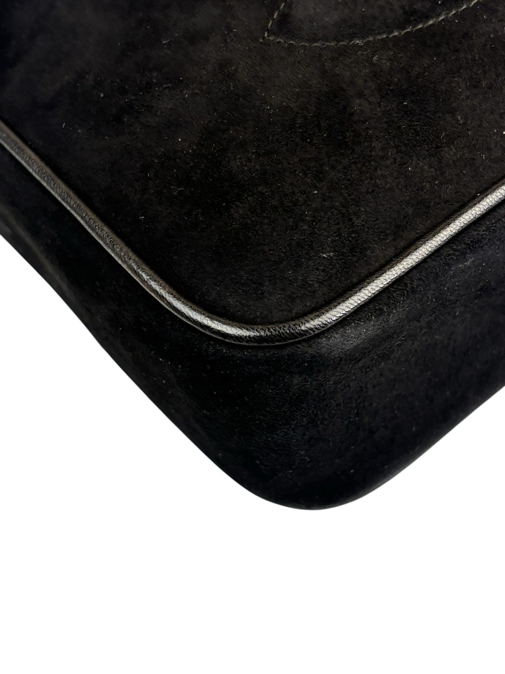 Chanel Vintage Black Suede CC Tassel Camera Bag 1989
