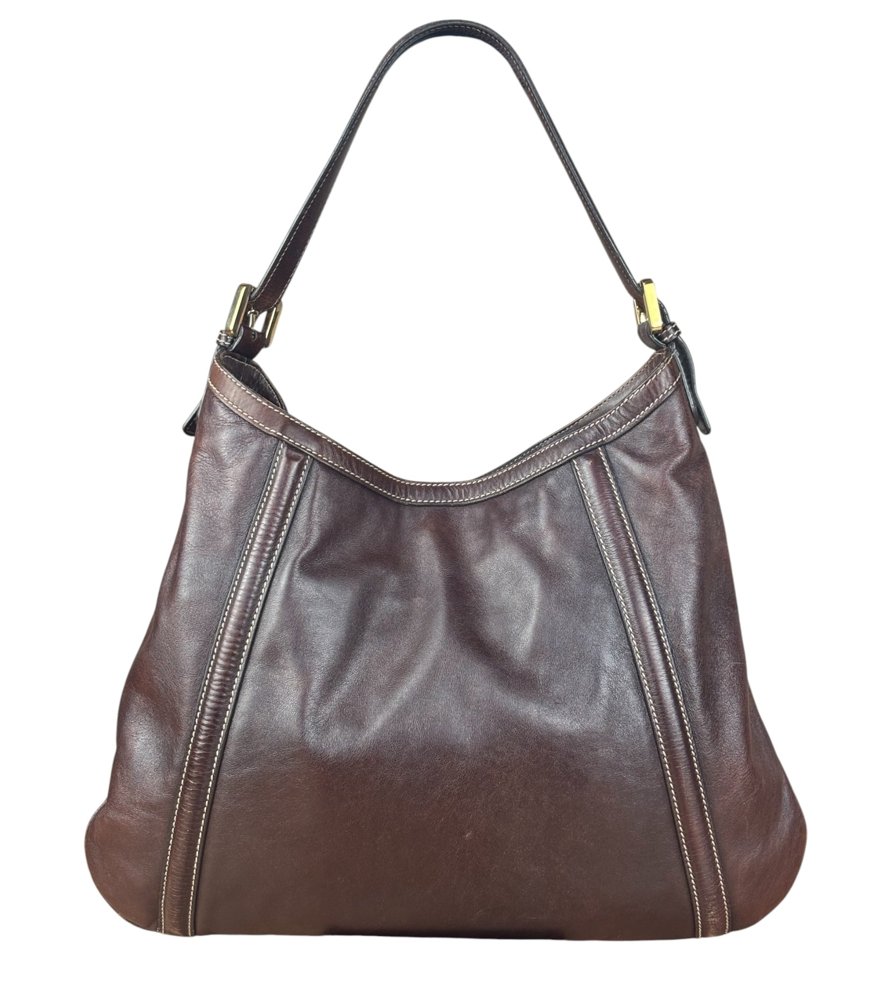 Gucci Brown Web Britt Hobo Leather Shoulder Bag