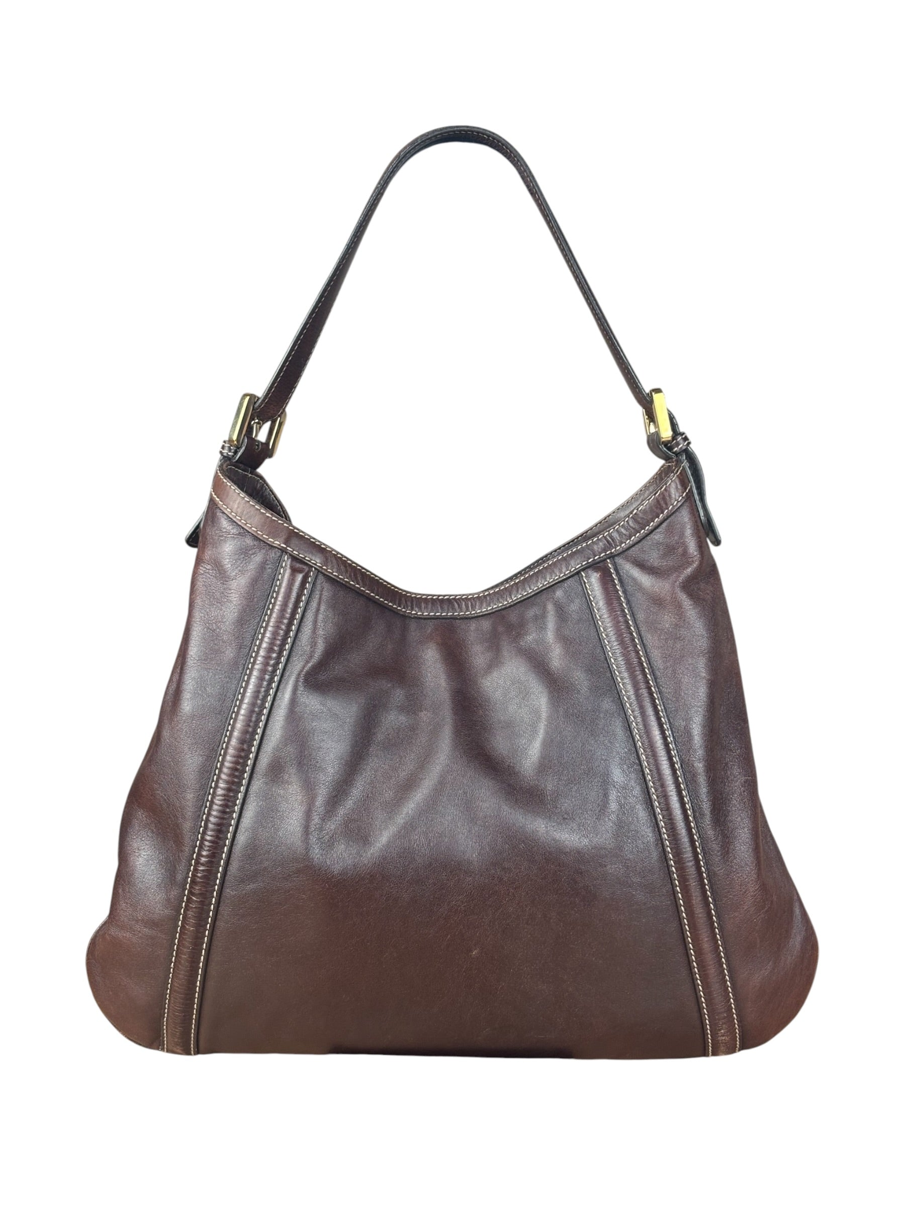 Gucci Brown Web Britt Hobo Leather Shoulder Bag