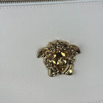 Versace Large White Raffia/Leather Shoulder Tote