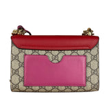 Gucci Padlock Medium Leather Chain Shoulder Bag Beige/Red/Pink