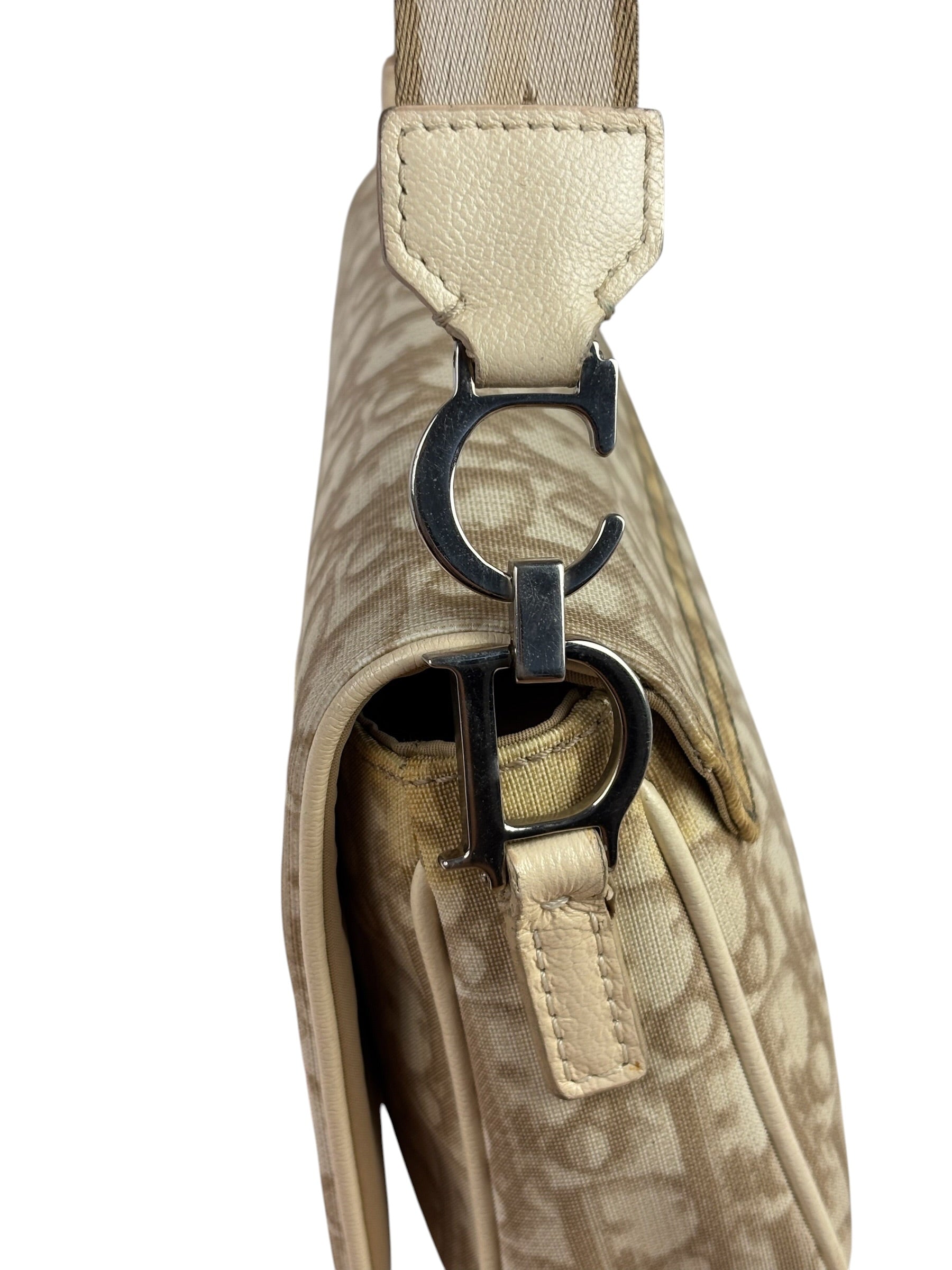 Christian Dior Trotter Flower Embroidered Flap Crossbody