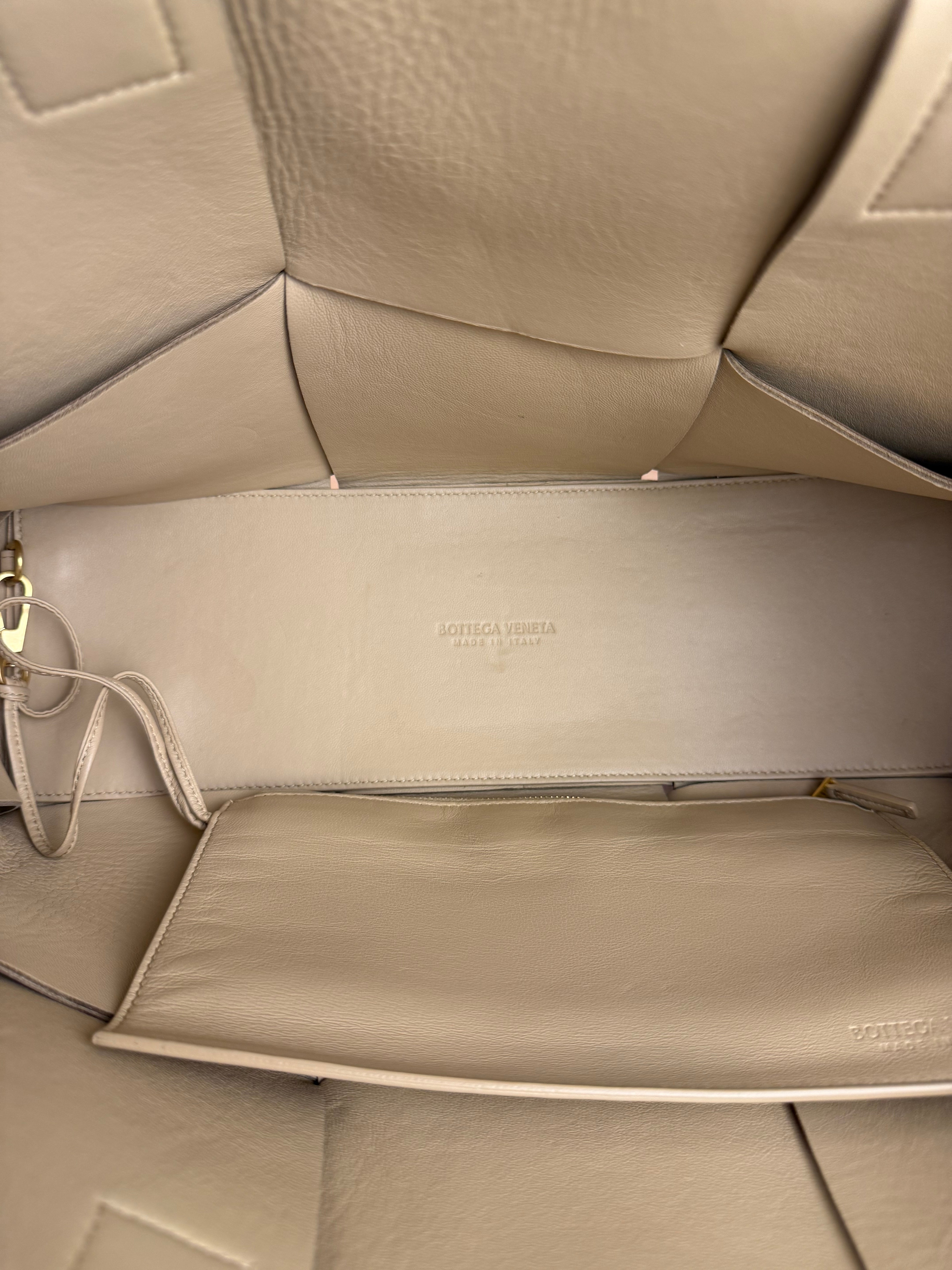 Bottega Veneta Muted Olive Intreccio Arco Woven Leather Tote