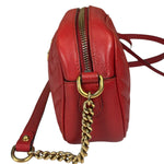 Gucci Red Leather Marmont Small Camera Bag