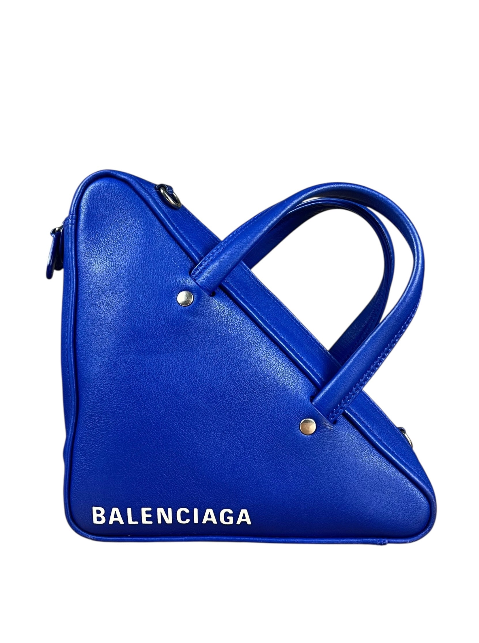 Balenciaga Royal Blue Leather Triangle 2Way Bag
