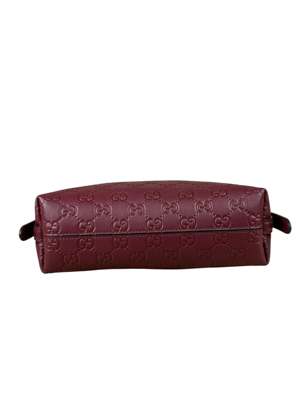 Gucci GG Emblem Red Leather Shoulder Bag