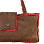 Chanel 1998 Coco Mark Brown Suede Handbag