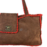 Chanel 1998 Coco Mark Brown Suede Handbag